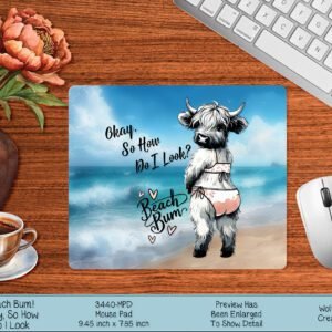 Highland Cow Beach Bum Mousepad