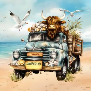 Highland Cow Mousepad - Cute Design for Beach Vibes