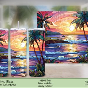 Sunset Reflections Tumbler - 20oz Stainless Steel Vacuum Insulated Drink Cup