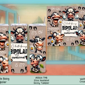 Cow Tumbler: Stainless Steel 20oz, Vacuum Insulated, Bipolar Design