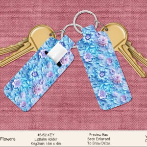 Pastel Flowers Chapstick Keychain - Lip Balm Holder for Spring